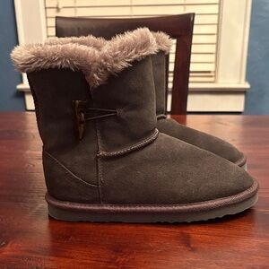 Style & Co Tiny Gray Suede Fur-Lined Boots size 7